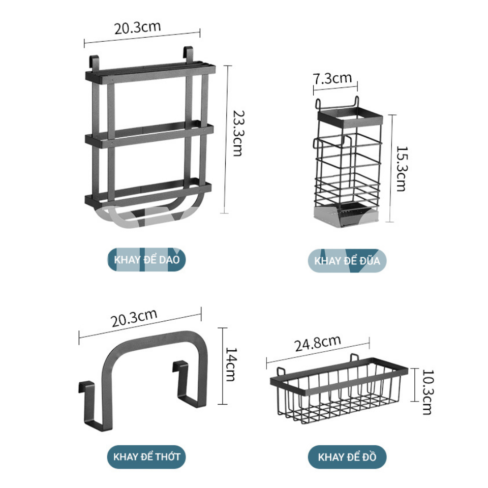 Kệ Chén Bát Nhà Bếp Đa Năng Cao Cấp Đầy Đủ Phụ Kiện, Kệ Úp Chén Bát Thép Carbon Chống Gỉ Sét