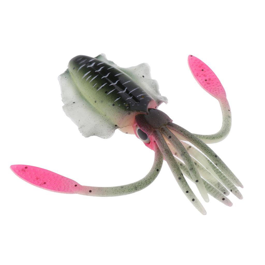 Lifelike Vivid Saltwater Soft Squid Skirt Luminous 6.02inch