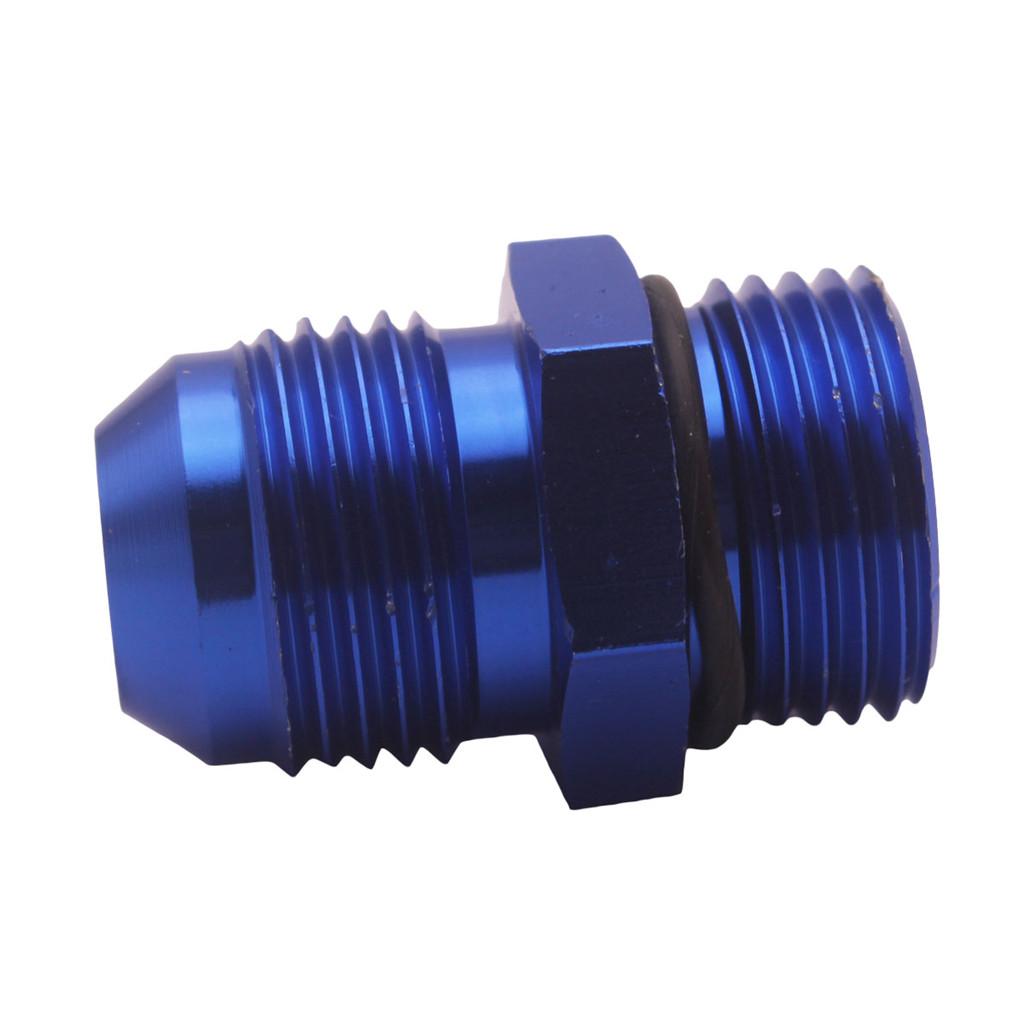 2 Pieces Blue Aluminum Billet AN10 10 An - ORB10 Male Fitting Straight Adapter