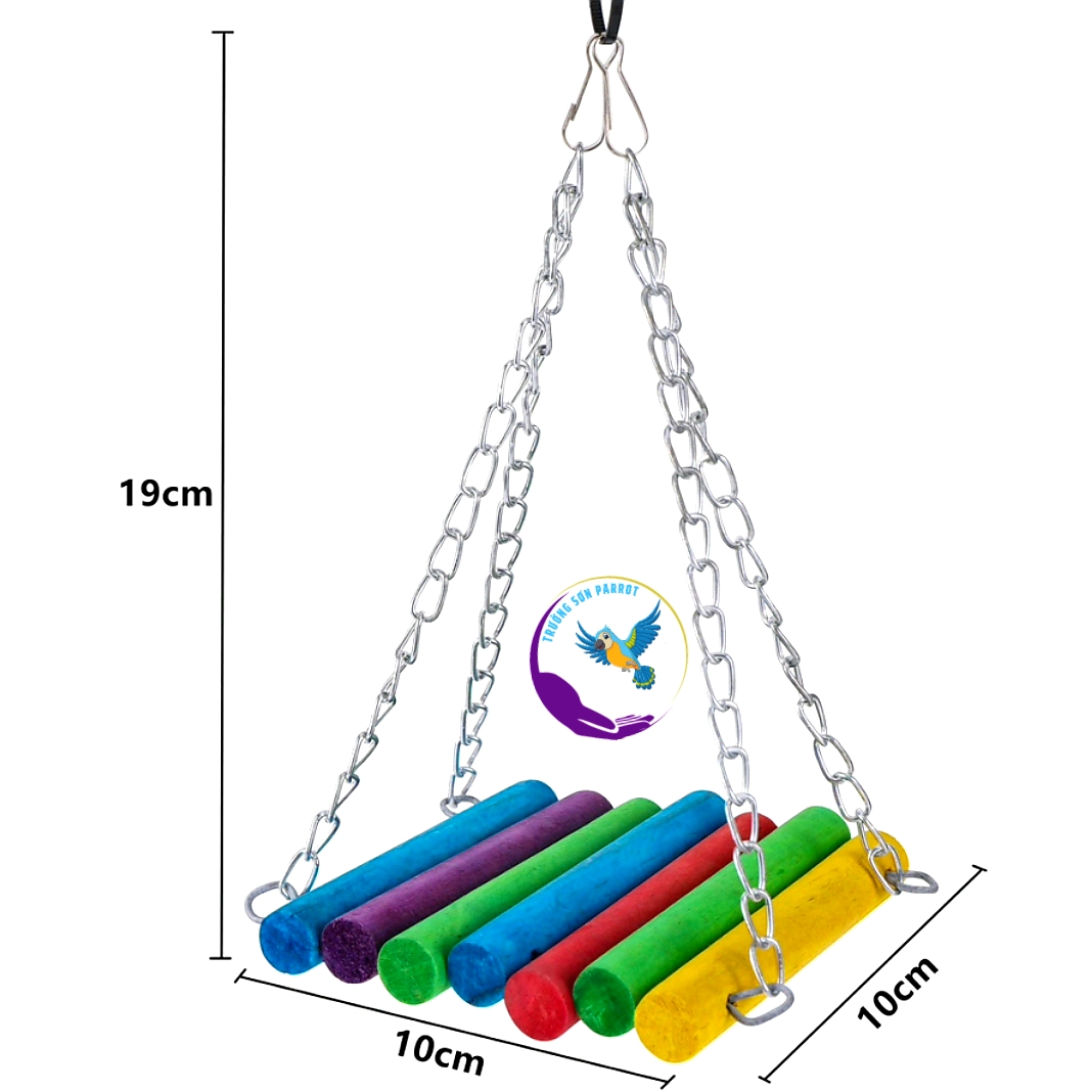 Bộ 6 món đồ chơi như hình treo lồng cho vẹt, sóc, chuột hamster và chim cảnh khác .