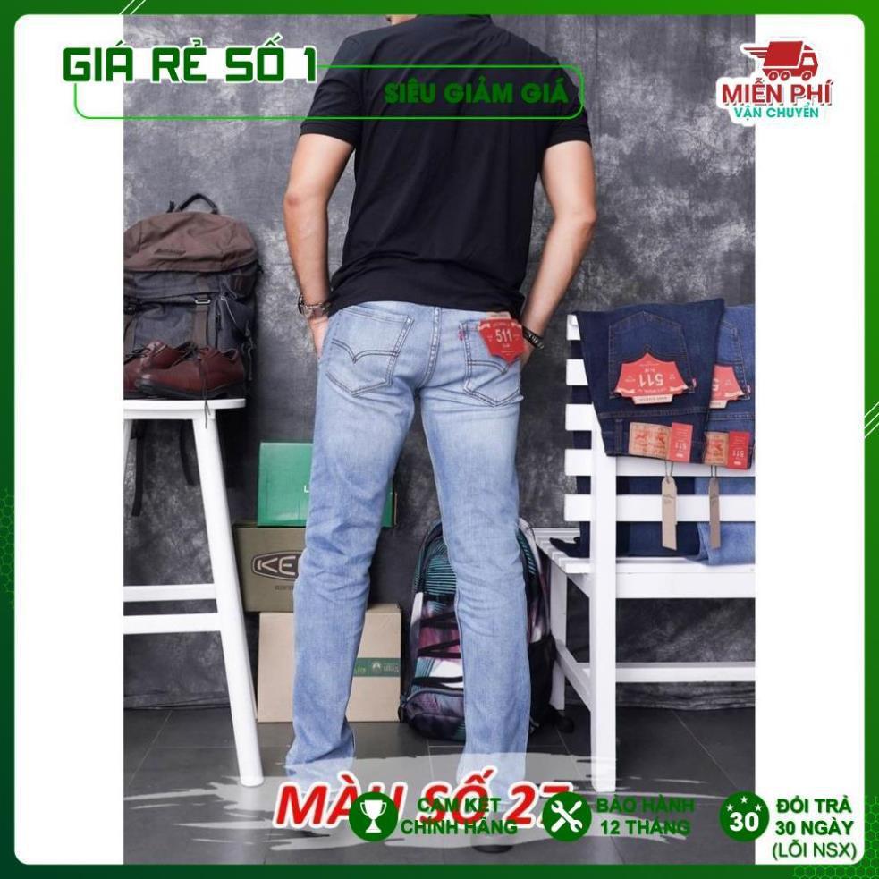 Quần Bò Jeans Nam ống suông, co dãn, loại túi chéo Cambodia (mã 27-28-29)