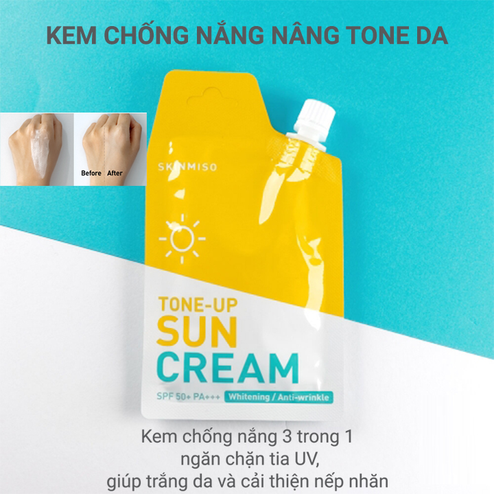 Kem Chống Nắng Nâng Tone Da SKINMISO