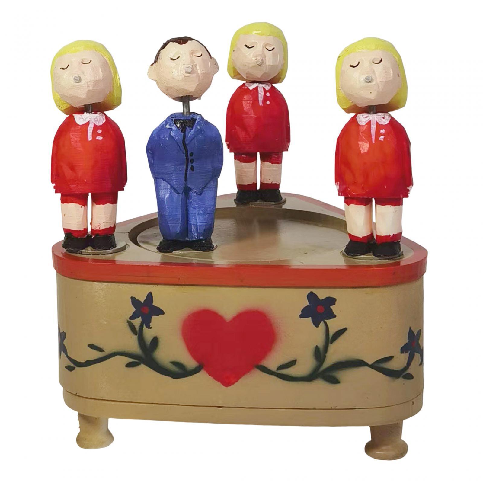 Kissing Couple Doll Music Box Creative Music Mechanism Rotating Statue for Birthday Gifts Boys