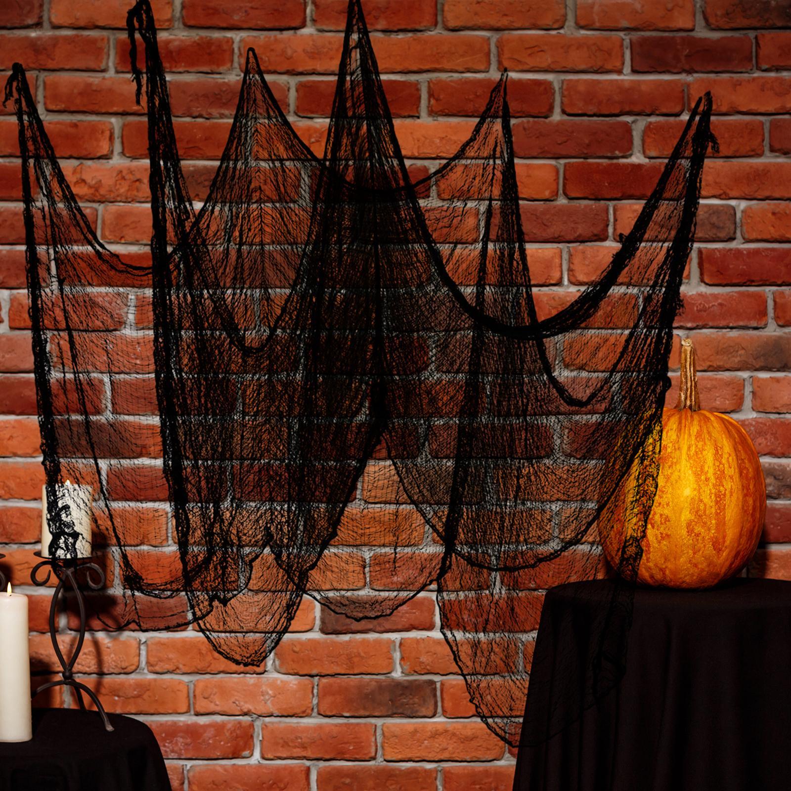 Halloween Black Creepy Cloth Spooky Cloth Decor DIY Gifts Props Outdoor Hanging Scary Gauze Spooky Halloween Decoration for Walls Gates