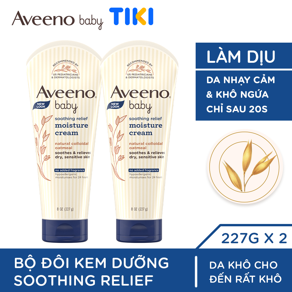 Bộ 2 Kem dưỡng ẩm cho da khô và nhạy cảm Aveeno soothing relief 227g