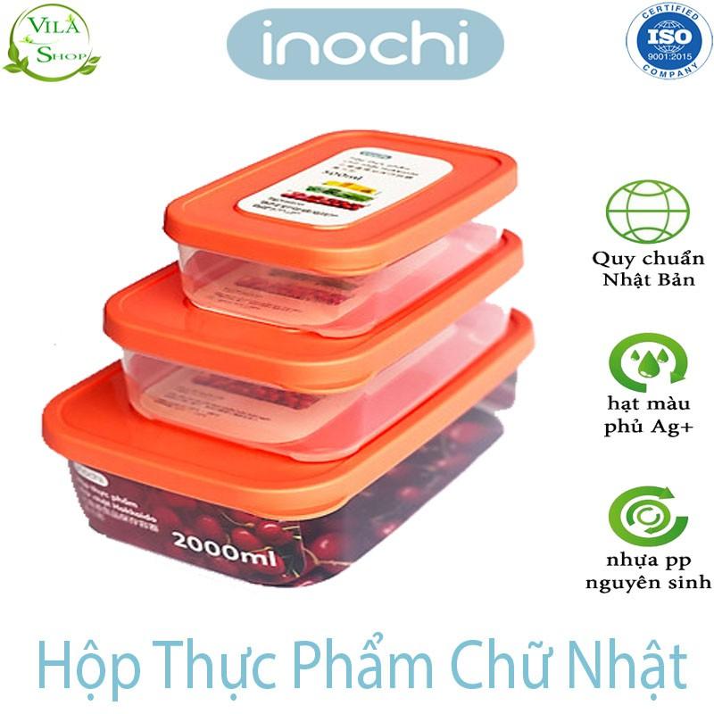 Hộp Thực Phẩm, Hộp Nhựa Chữ Nhật Cao Cấp Inochi - Không Mùi Nhựa Sử Dụng An Toàn Trong Lò Vi Sóng