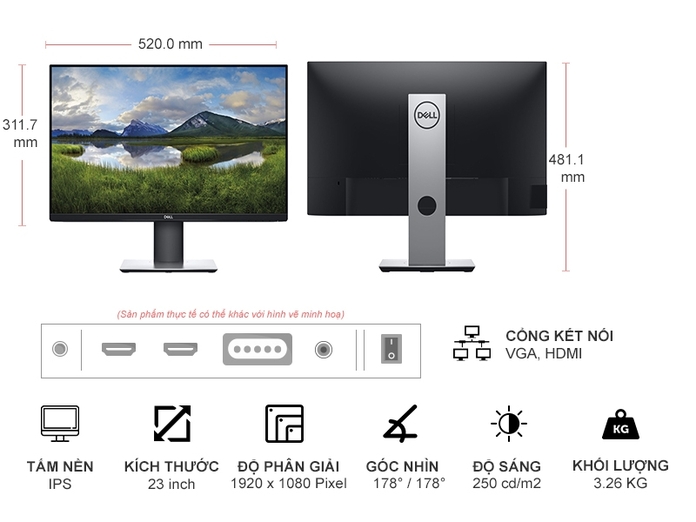 Màn hình Dell 23 inch Pro P2319H Màn hình Dell 23 inch Pro P2319H