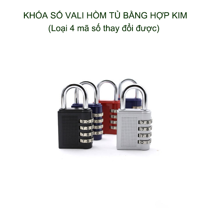 Khóa số vali balo XL033 loại 4 số có thể thay đổi được, làm bằng hợp kim