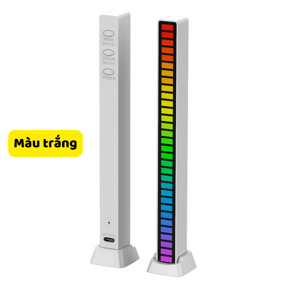 Thanh Đèn LED RGB Cảm Ứng Phát Nhạc Theo Nhịp Cảm Biến Âm Thanh Tự Động, Trang Trí Máy Tính, Xe Hơi, Bàn Làm Việc