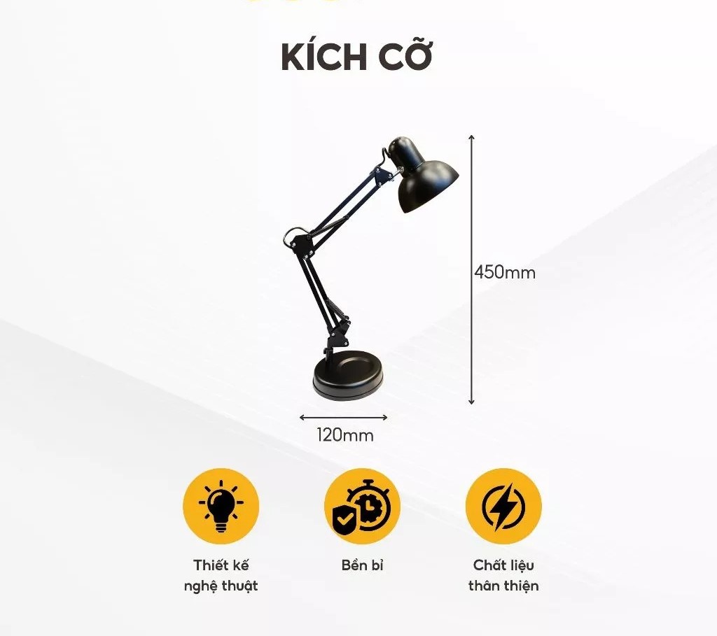 Đèn Bàn 355 Decor Lighting DB18 – Thiết Kế Gập Linh Hoạt Hiện Đại, Bóng E27 Trang Trí Nhà Cửa, Phòng Ngủ - Hàng nhập khẩu