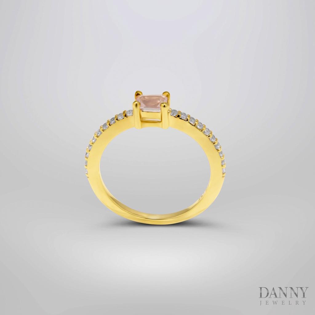 Nhẫn Nữ Danny Jewelry Bạc 925 Đá Màu Xi Vàng 18k N0029Pe/Ro