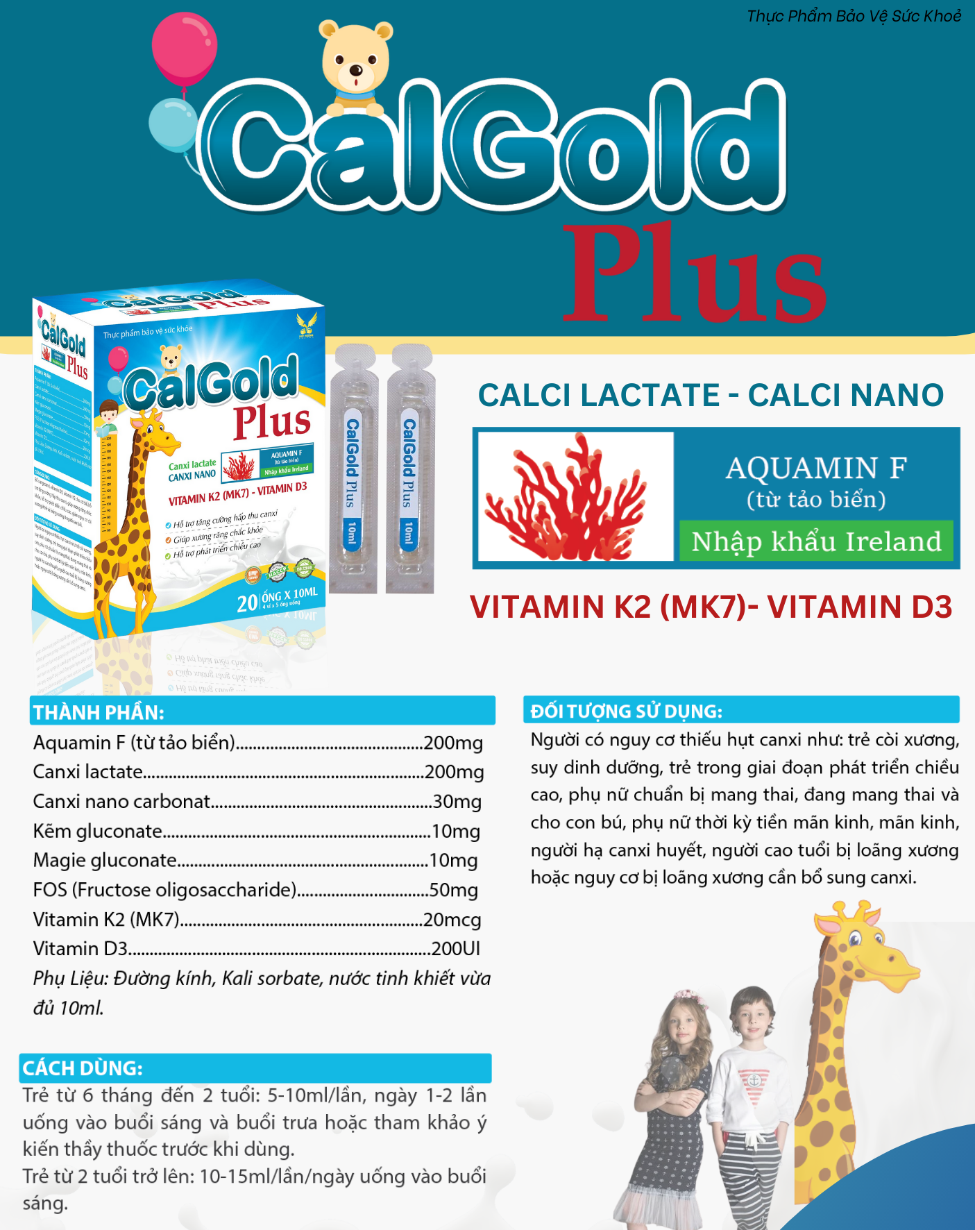 : CALGOLD PLUS - Bổ sung canxi từ tảo biển đỏ