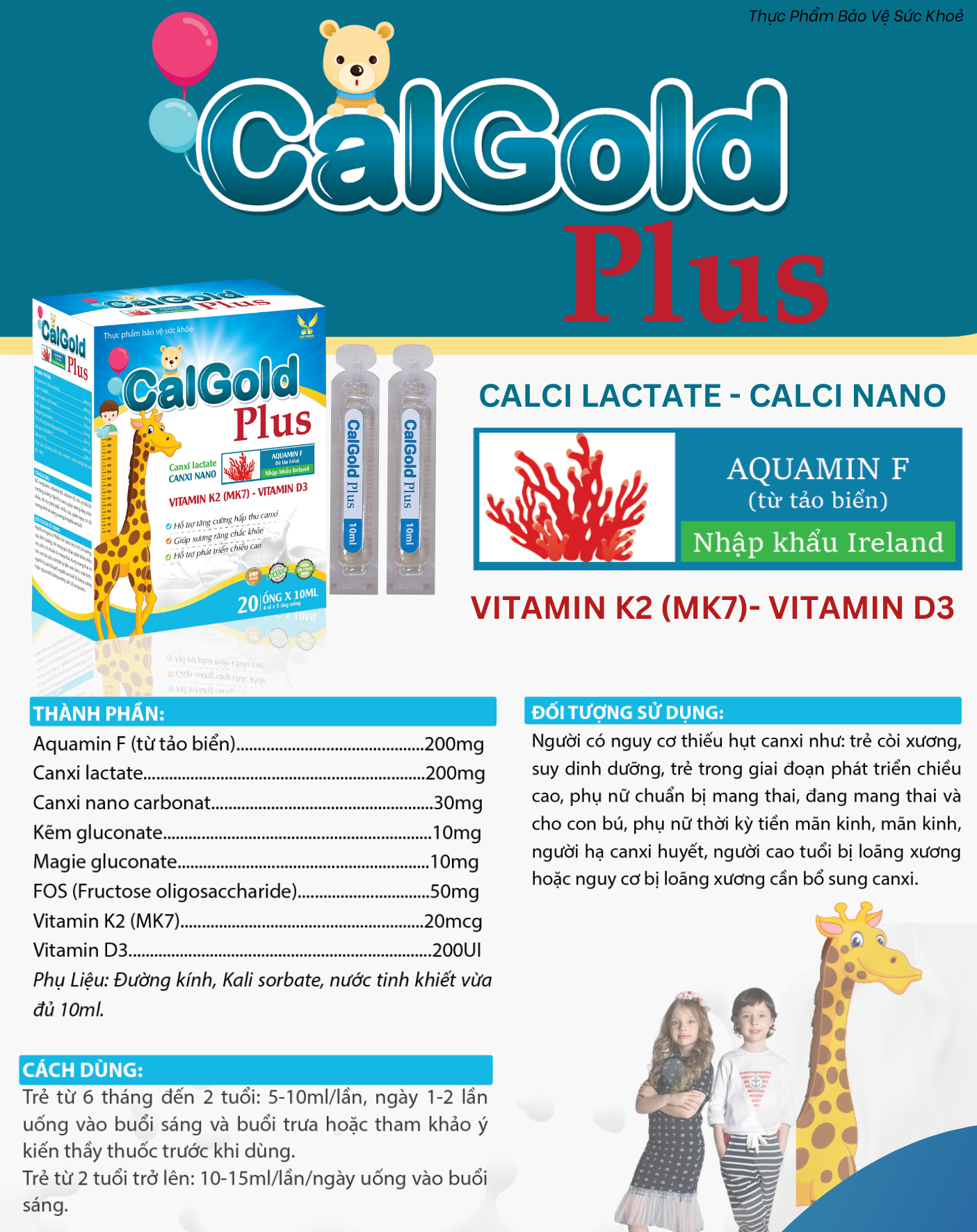 [TPBVSK] CALGOLD PLUS - Bổ sung canxi từ tảo biển đỏ (Nhãn con hươu)