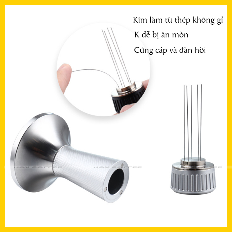 Nén cà phê kèm dụng cụ đánh tơi bột cà phê | Size 53,3mm và 58,3mm