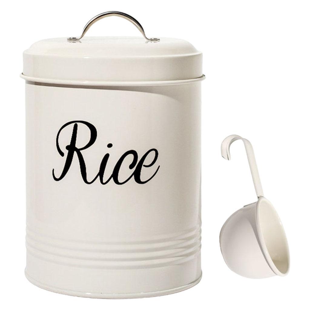 Rustic   Flour Rice Storage Tin Canister 3L Container
