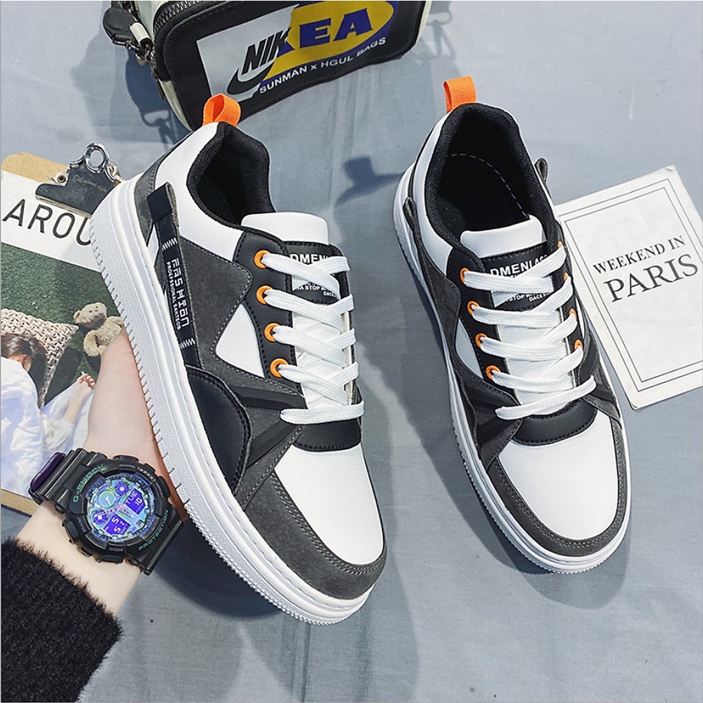 Giày thể thao sneaker nam màu trắng phối xanh thời trang, sản phẩm chất lượng y hình