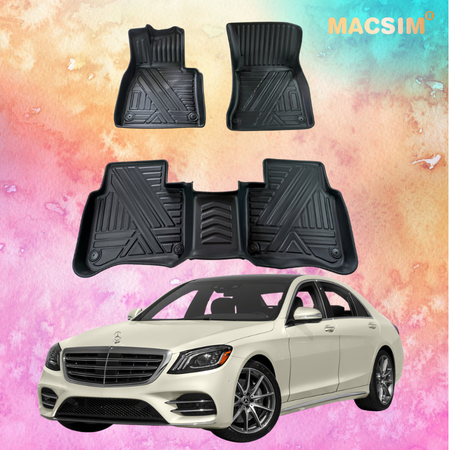 Thảm lót sàn xe ô tô Mercedes S Class 2014 - nay Nhãn hiệu Macsim chất liệu nhựa TPE đúc khuôn cao cấp màu đen