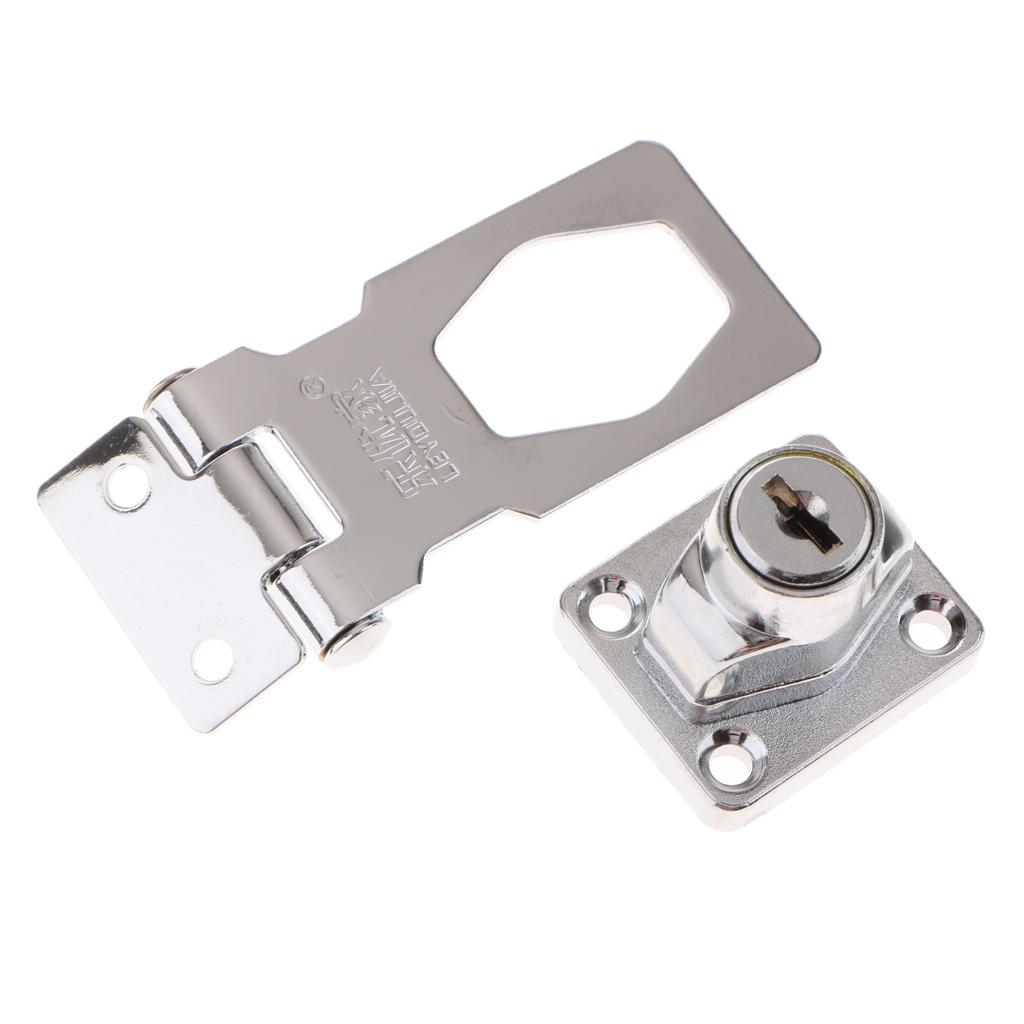 Zinc Alloy Keyed Door Lock Security Bolt Anti-theft Lock Buckle Locker