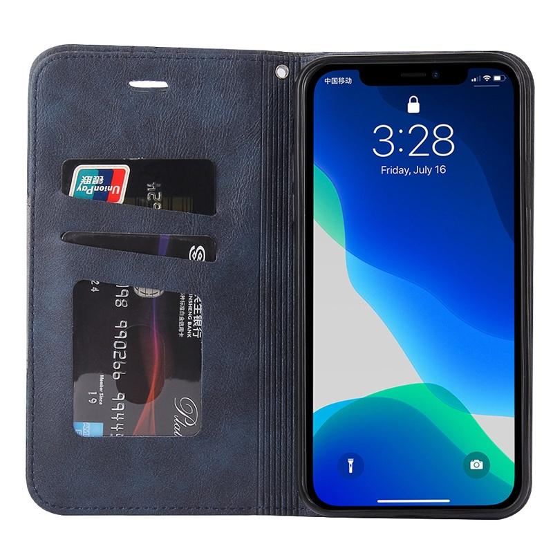 Bao da điện thoại nắp lật có ngăn đựng thẻ thiết kế đơn giản dành cho iPhone 13 Mini 13 Pro Max