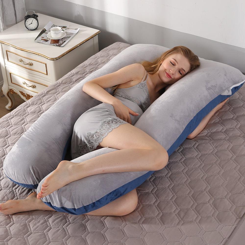50 100% Cotton Toàn Thân Gối Dành Cho Phụ Nữ Mang Thai Hình Chữ U Mang Thai Gối Ngủ Hỗ Trợ Gối Tai Cho Bên Đèn Ngủ