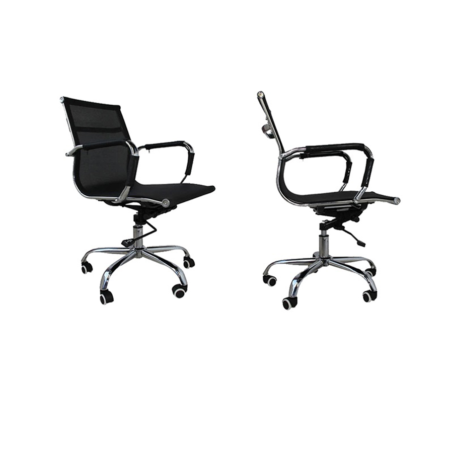 Ghế lưới xoay văn phòng, chân thép mạ crom, xoay 360 độ F-B02