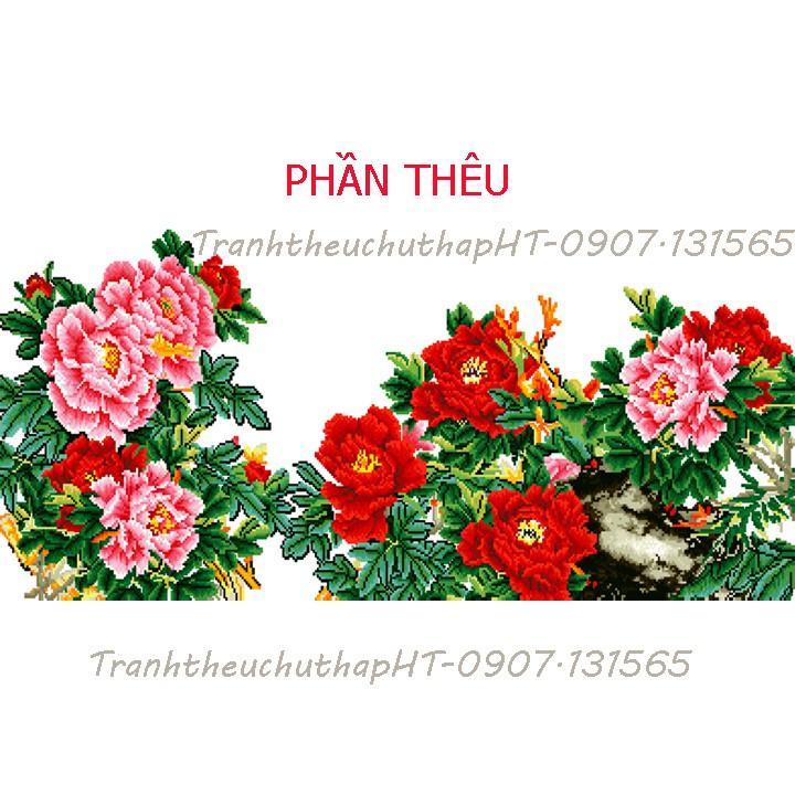 Tranh thêu chữ thập Mai khai phú quý LV3401: 100*51cm - tự thêu