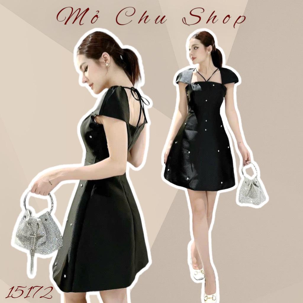 Đầm xòe tapta tay cộc đính hạt