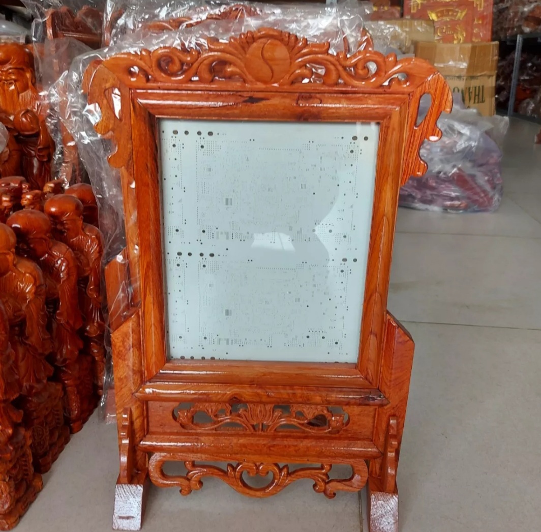 Khung ảnh thờ-khung hình thờ hoạ tiết hoa lá tây kt 25x35 cm