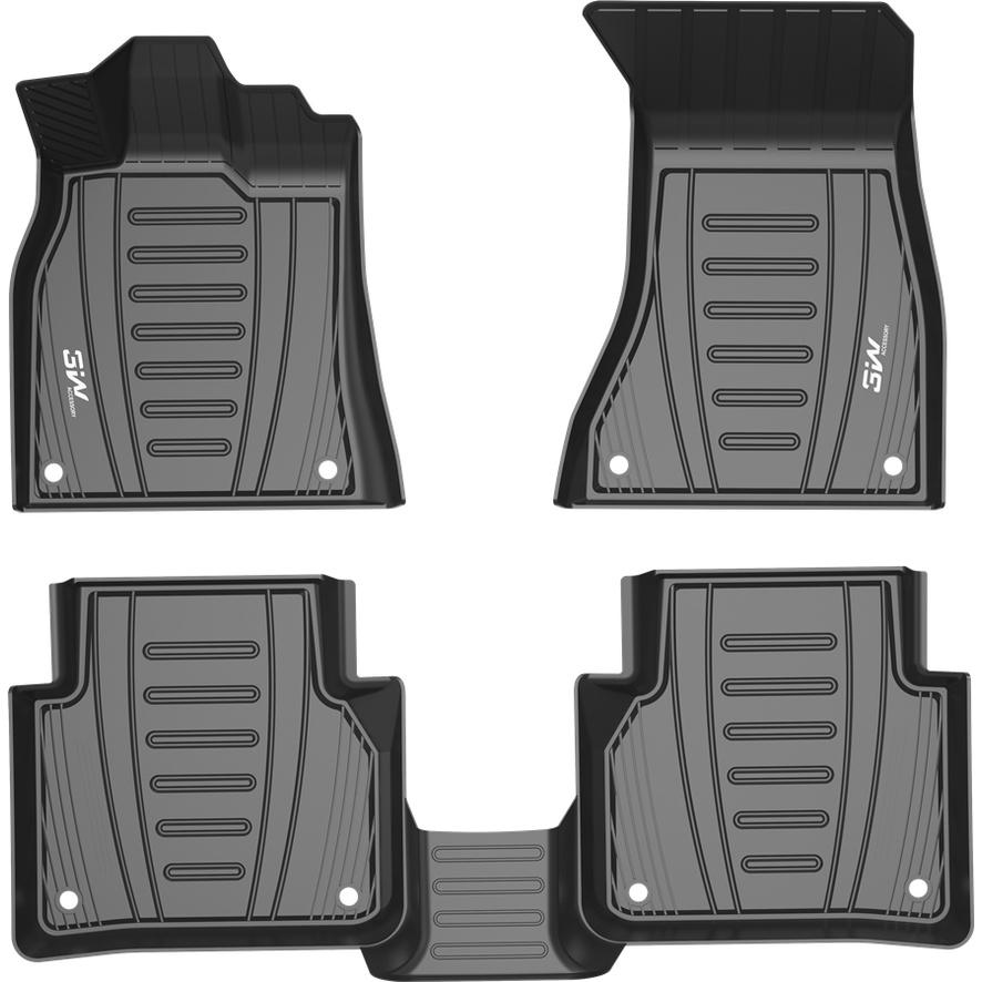 Thảm lót sàn xe ô tô Audi A4 2015- đến nay Nhãn hiệu Macsim 3W chất liệu nhựa TPE đúc khuôn cao cấp - màu đen