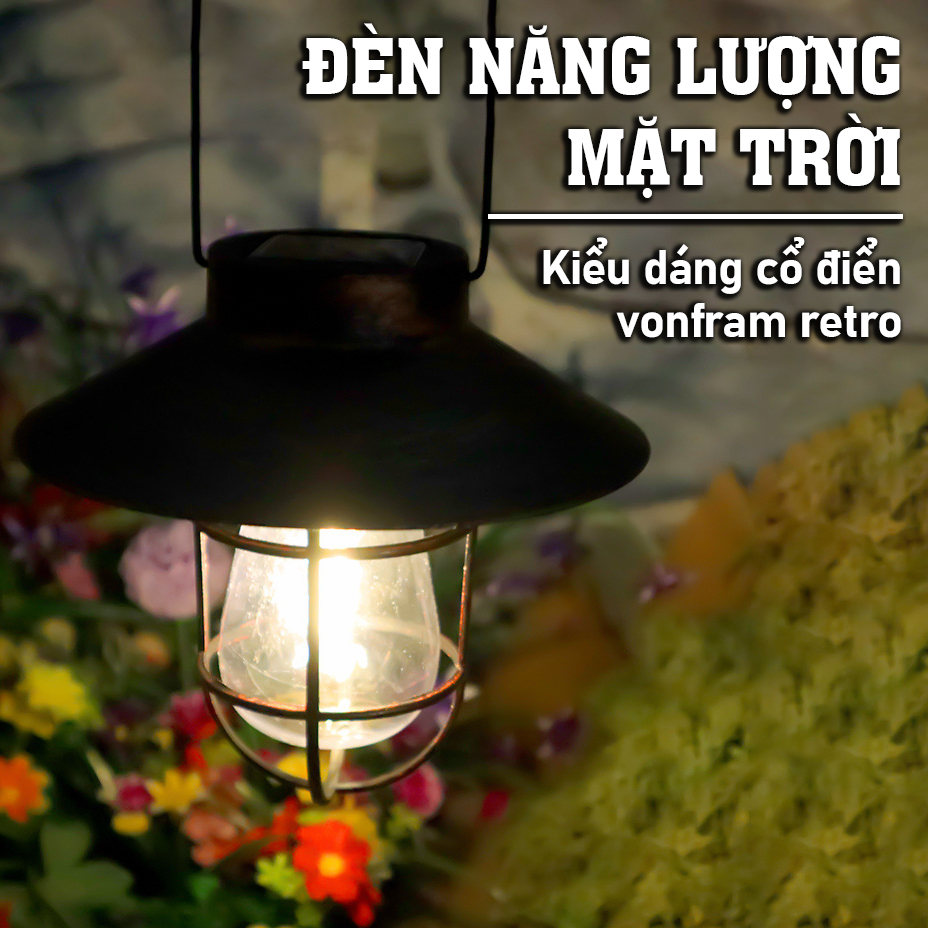 Đèn Năng Lượng Mặt Trời Đèn Ngoài Trời chống thấm nước phong cách retro - K1598