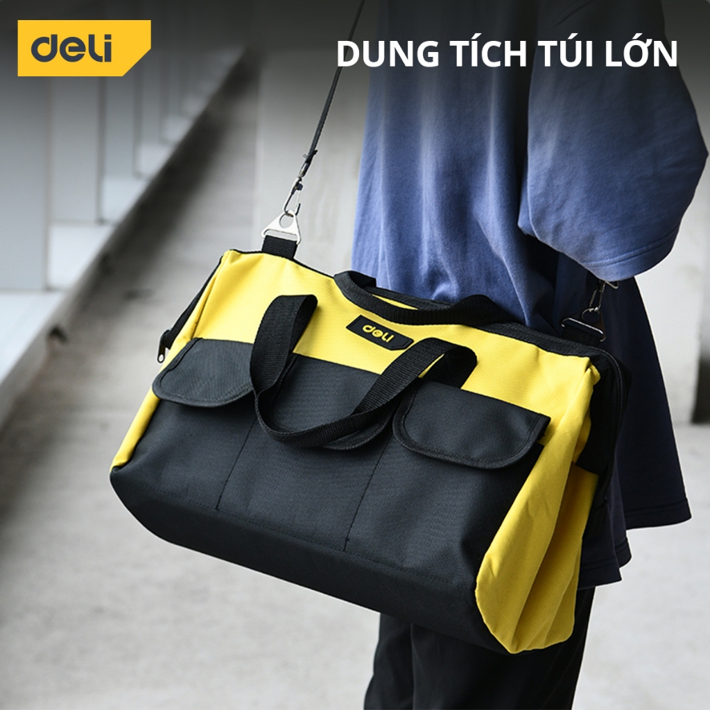 Túi Đựng Đồ Nghề Dụng Cụ Sửa Chữa Deli Tools Chất Liệu Vải Oxford Chống Thấm Nước Thiết Kế Nhiều Ngăn Tiện Dụng DL430018