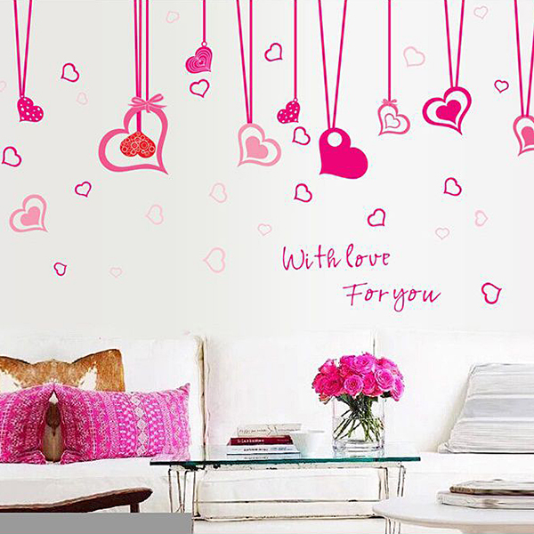 Decal Dán Tường Dây Leo Hồng 2 Bộ DB063
