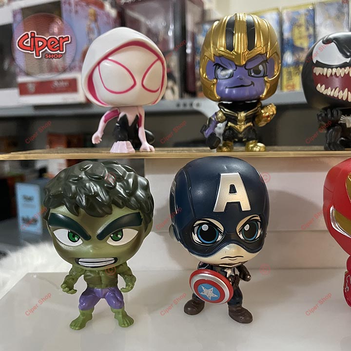 Bộ 8 nhân vật Avengers chibi - Set 8 figure Avengers - Mô hình nhân vật siêu anh hùng