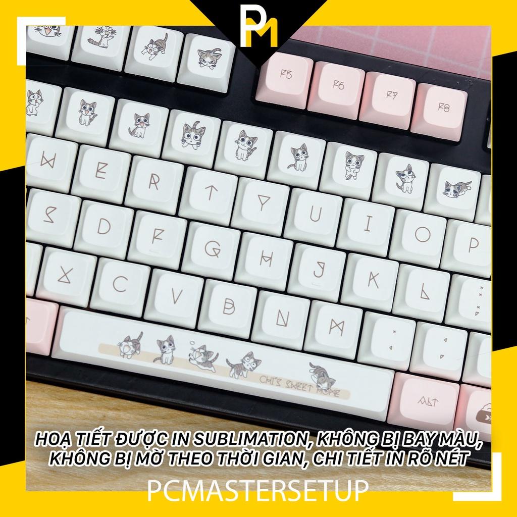 Keycap pbt Mèo Chi chiều cao xda 9.5mm dày 1.5mm của Pcmaster
