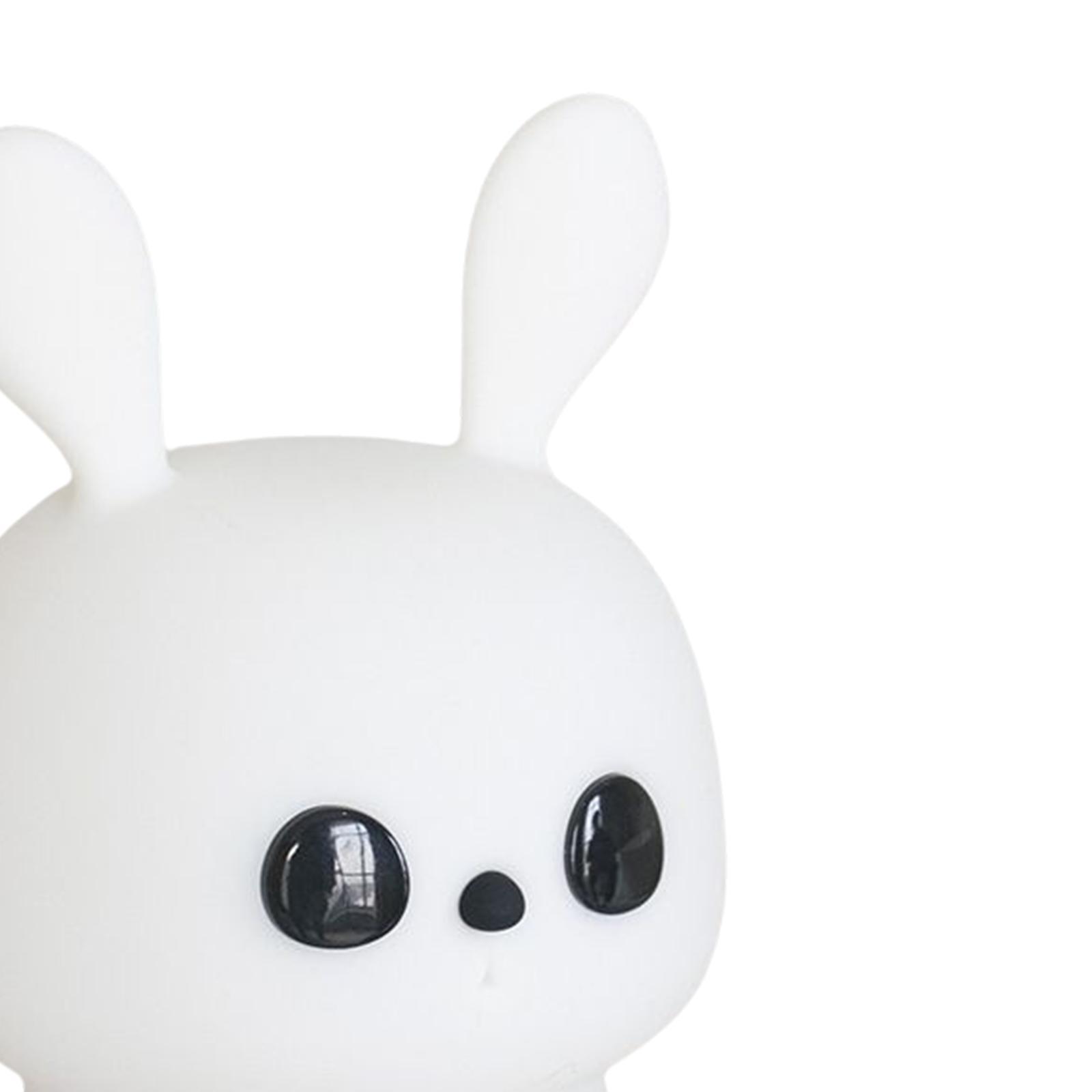 Night Light Kids Silicone Bunny Battery Powered Room Decor with Timer LED