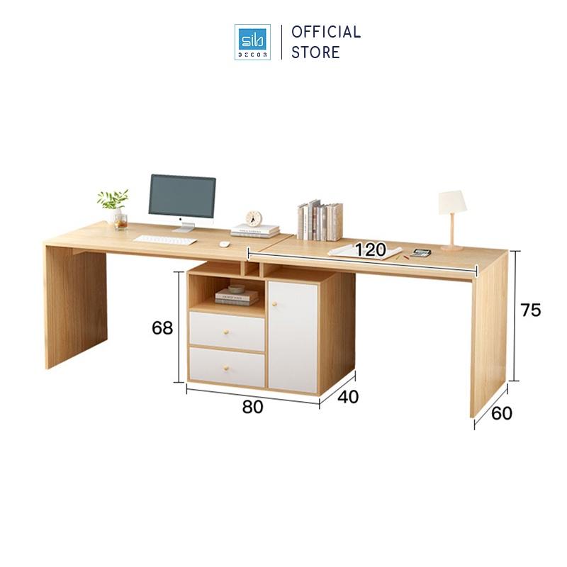 Bàn Làm Việc, Học Tập Cá Nhân Hoặc 2 Người Hiện Đại, Tiện Nghi SIB Decor Cho Học Sinh, Sinh Viên, Văn Phòng (Không Gồm G