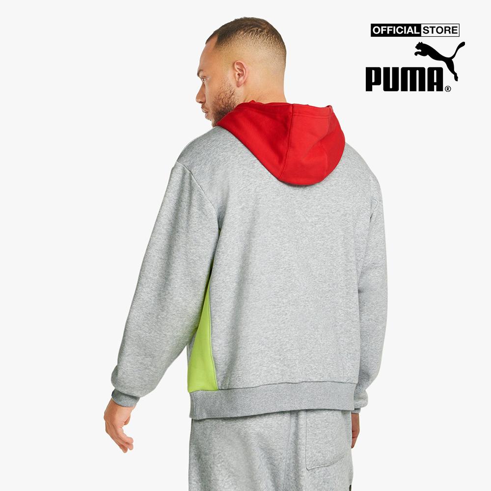 PUMA - Áo hoodie nam phối mũ trùm Playbook Basketball Pullover 534188
