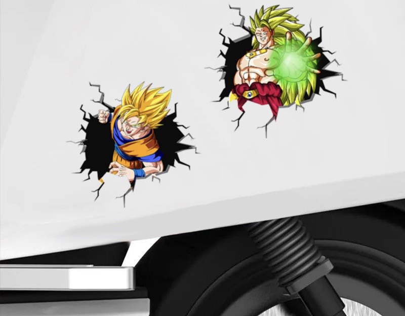 Miếng Dán Phản Quang Hình Dragon Ball Son Goku Trang Trí Kính Chắn Gió Thân Xe / Laptop / Xe Hơi