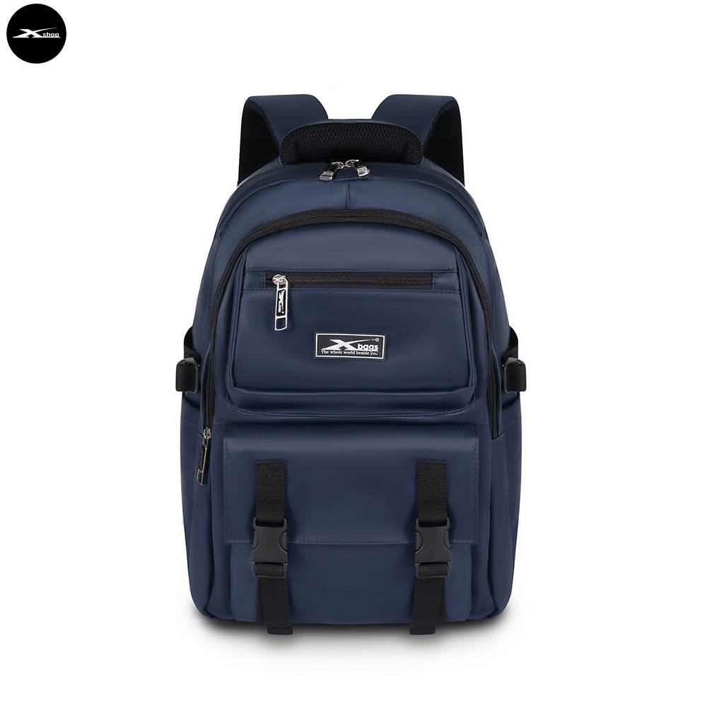 Balo Đi Học Nam Nữ Xbags Dark Blue XB 3202 - Balo Thời Trang Cao Cấp, Vải Polyester Chống Nước, Ngăn Chứa Rộng Đựng Laptop 15.6 Inch