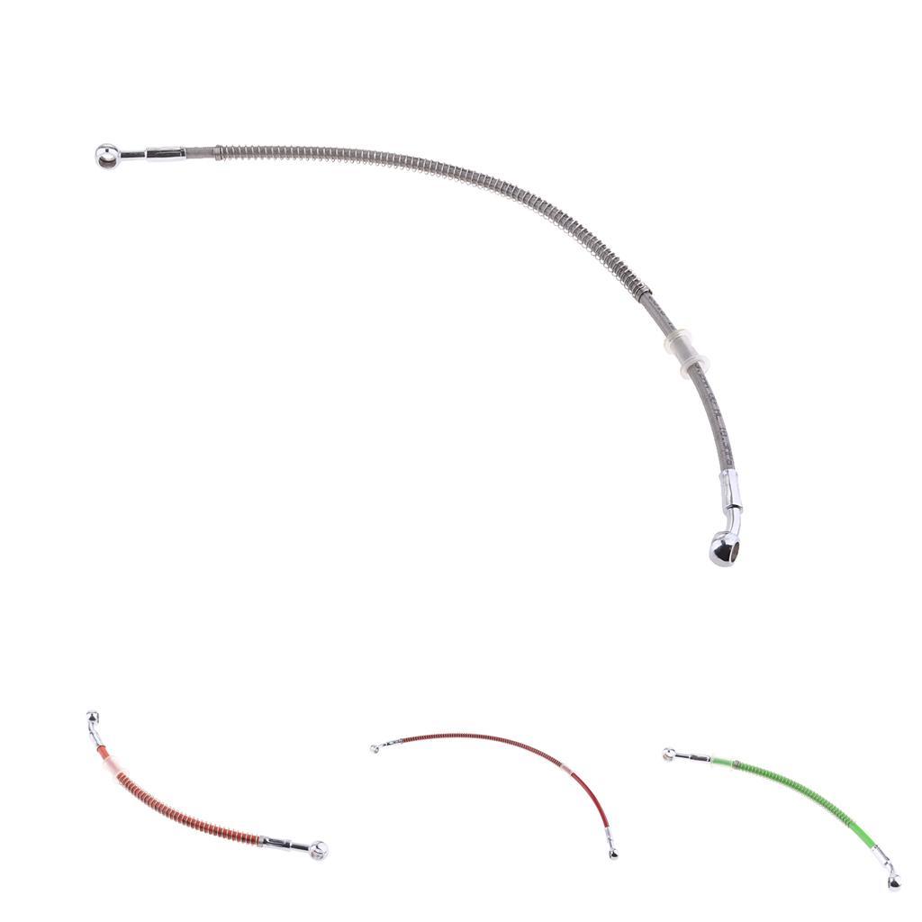 2xMotorcycle Braided Spring Brake Clutch Oil Hose Line Pipe Tube 30cm Silver