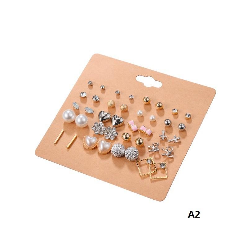 Bộ 20 đôi bông tai đinh tán hình tai hoa hướng dương thời trang