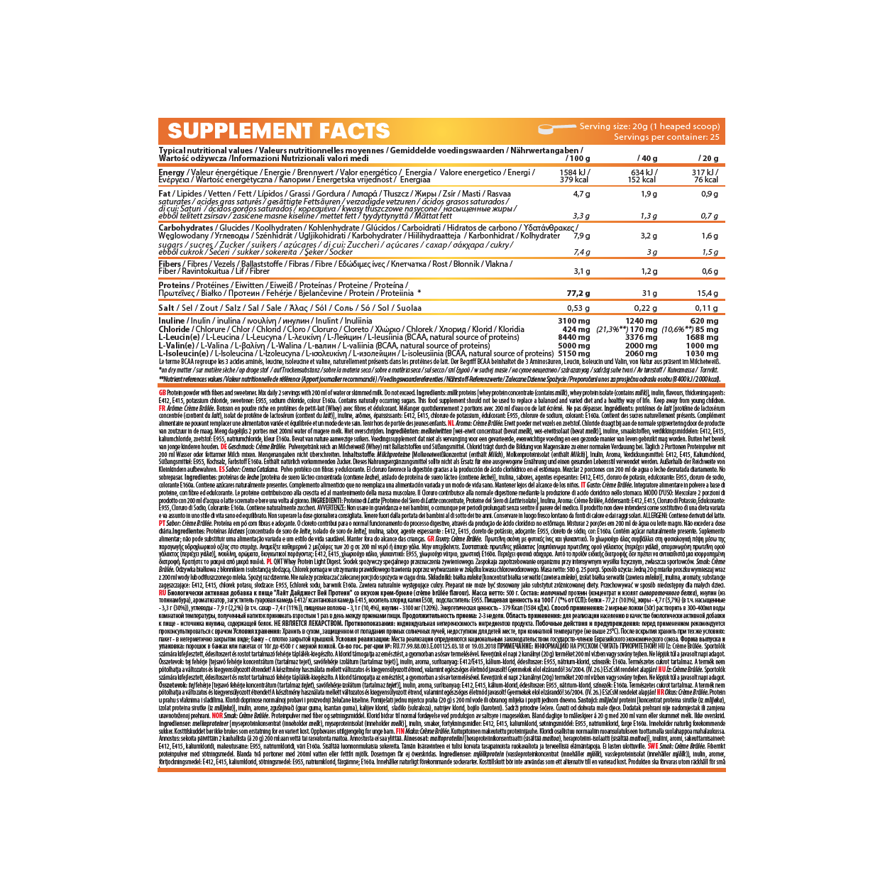 Combo 12 gói Bột Whey Protein có BCAA QNT (40g/gói)