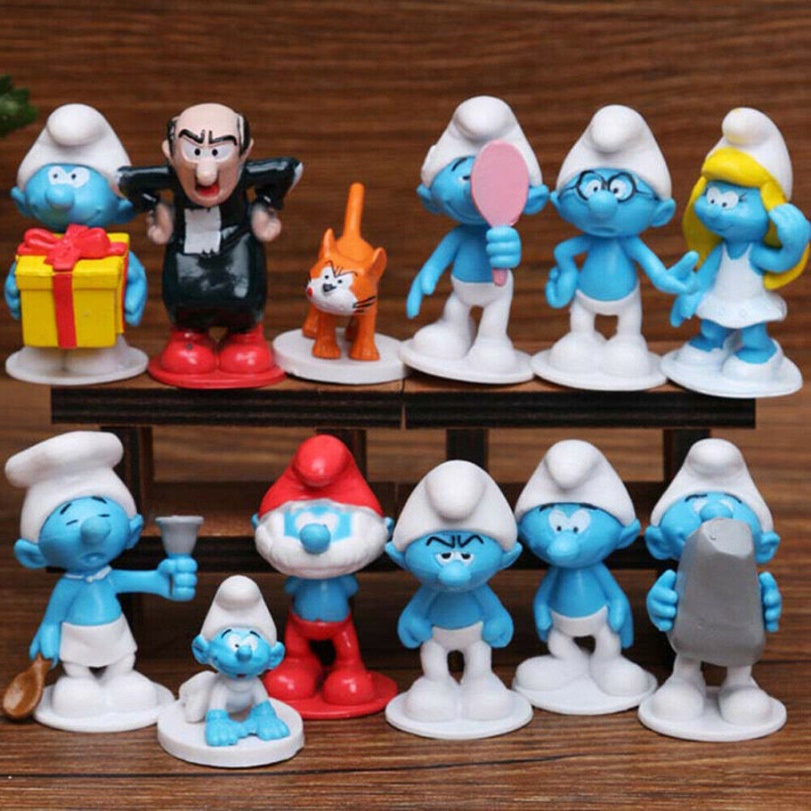 Bộ 12 Mô Hình Hoạt Hình Xì Trum - The Smurfs