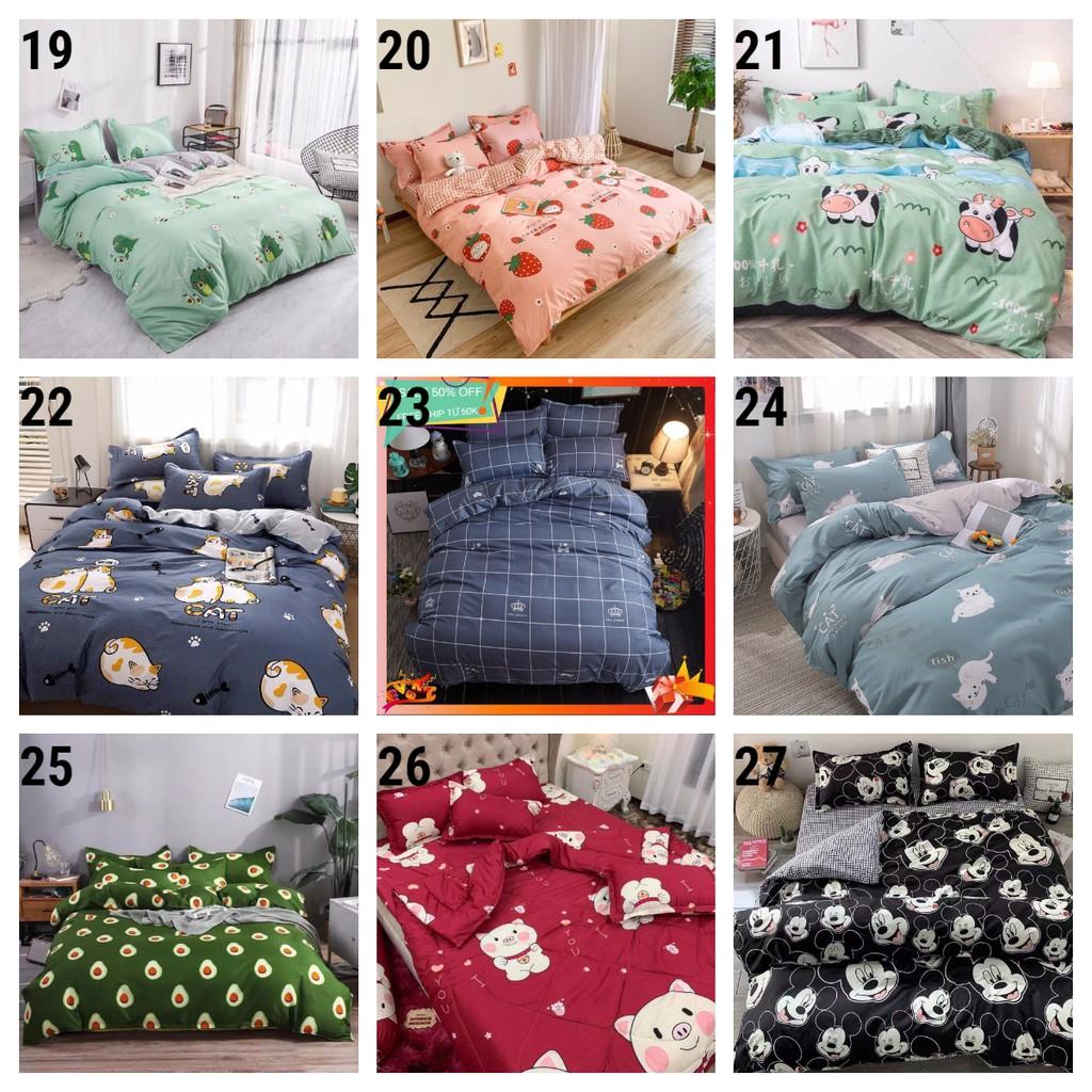 TRỌN BỘ GA GỐI COTTON POLY ĐỦ MÀU SẮC, KÍCH THƯỚC, TRANG TRÍ PHÒNG NGỦ LỘNG LẪY-MẪU BÒ SỮA TIM