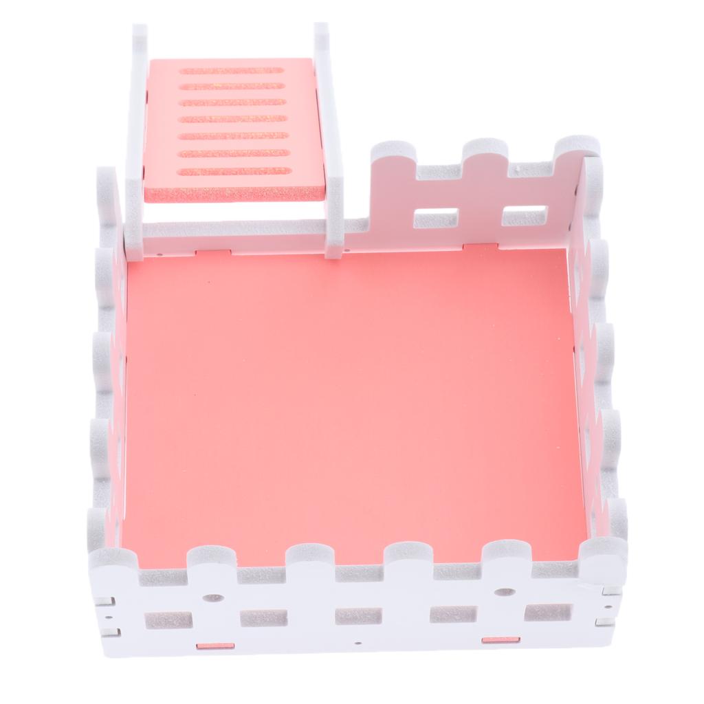 Wooden Hamster House Hideout Hideaway Exercise Toys for Rat Mouse pink