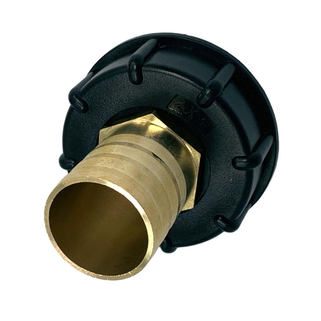 2 Pieces IBC 1000L Water Tank Connector 1/2'' 1'' Brass Hose Adapter DN25 DN15
