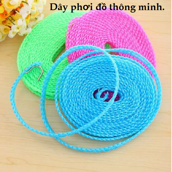 Dây phơi đồ thông minh dài 5m có lỗ chống trượt, tiết kiệm không gian GD412-DayPhoiDo (giao màu ngẫu nhiên)