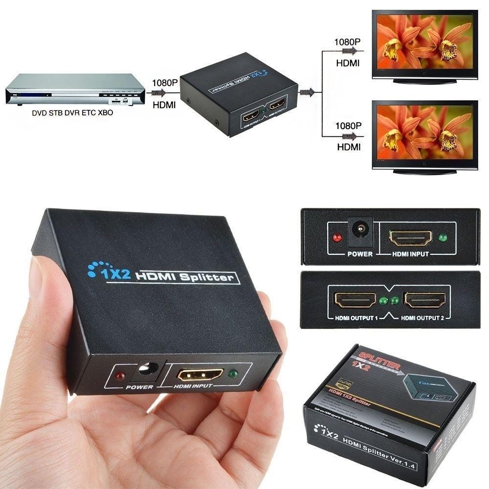 Bộ Chia HDMI 1 ngõ vào ra 2 ngõ  Cho Màn Hình Kép - Vỏ sắt