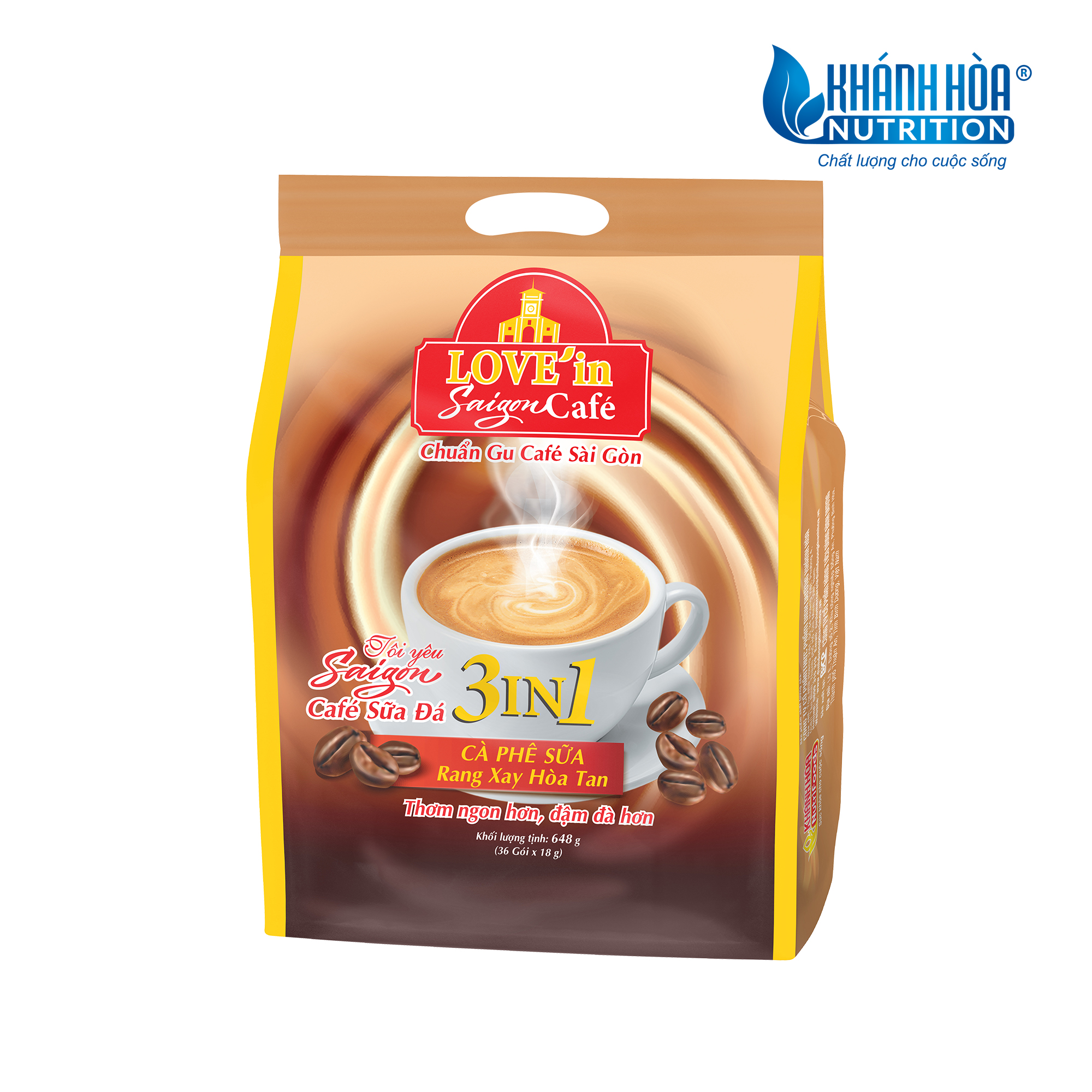 Cafe Sữa Rang Xay Hòa Tan 3IN1 LOVE’IN SAIGON CAFE - Khánh Hòa NutriFoods Thơm Ngon Hơn, Đậm Đà Hơn