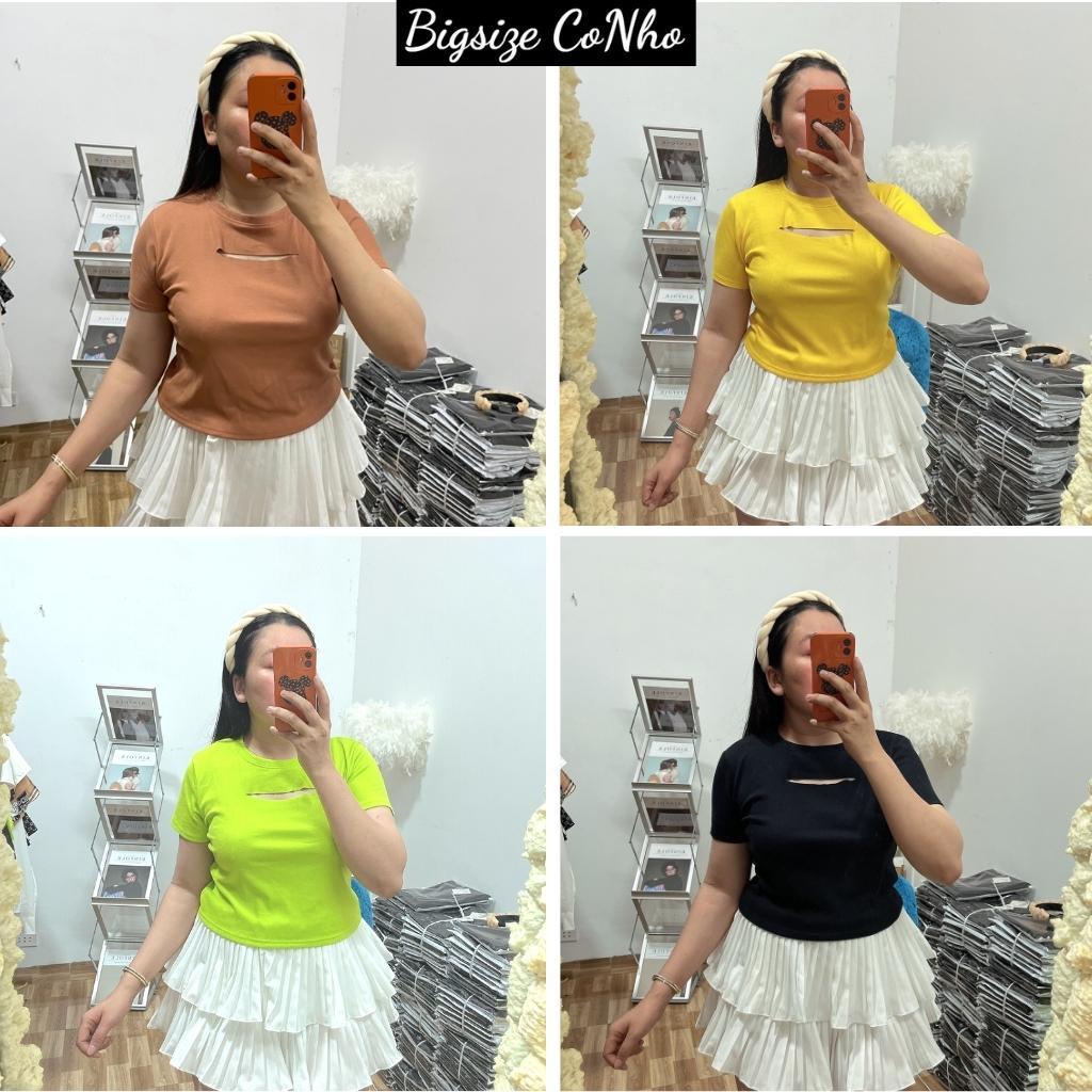 Áo croptop bigsize nữ, Áo thun tay ngắn bigsize nữ form rộng ngoại cỡ từ 58kg-95kg A12